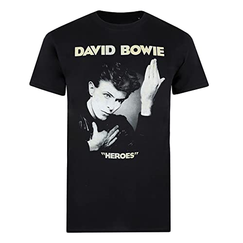 Cotton Soul David Bowie Heroes Herren T-Shirt, Schwarz , XXXXX-Large von Cotton Soul