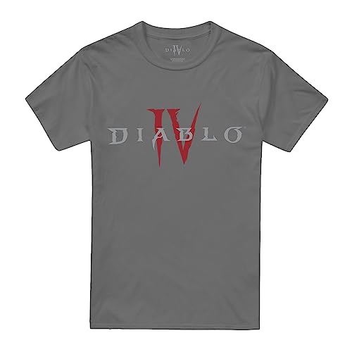 Cotton Soul Diablo IV Logo Herren T-Shirt, Light Graphite, LRG von Cotton Soul