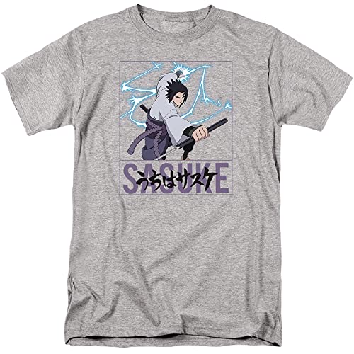 Cotton Soul Difuzed Naruto Sasuke Lightning Herren-T-Shirt, Grau meliert, Athletic Heather / Sport Grey, M von Cotton Soul