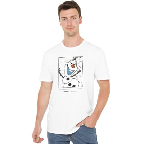 Cotton Soul Disney 100 Frozen Elsa Unisex T-Shirt, Weiß, weiß, M von Cotton Soul