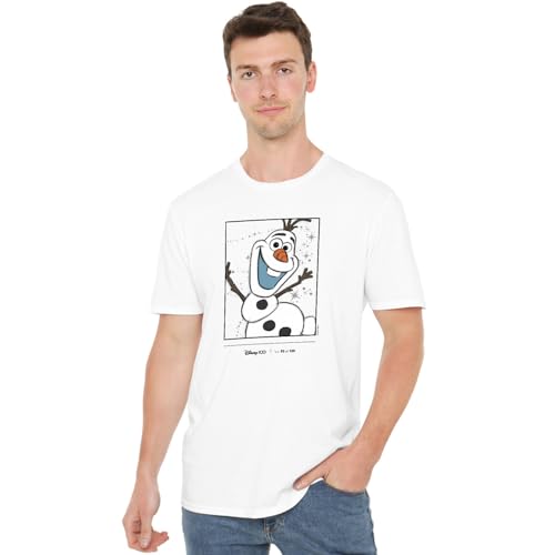 Cotton Soul Disney 100 Frozen Olaf Herren-T-Shirt, Weiß, weiß, L von Cotton Soul