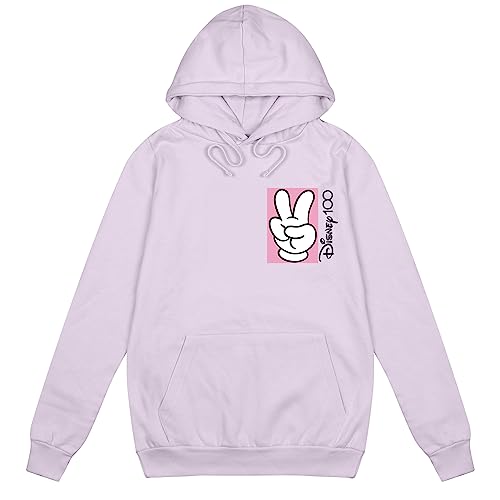 Cotton Soul Disney 100 Jahre Mickey Mouse Peace Box Crew Damen Hoodie, Lavendel, SML von Cotton Soul