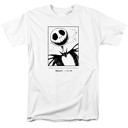 Cotton Soul Disney 100 The Nightmare Before Christmas Jack Skellington Herren-T-Shirt, Weiß, weiß, XL von Cotton Soul