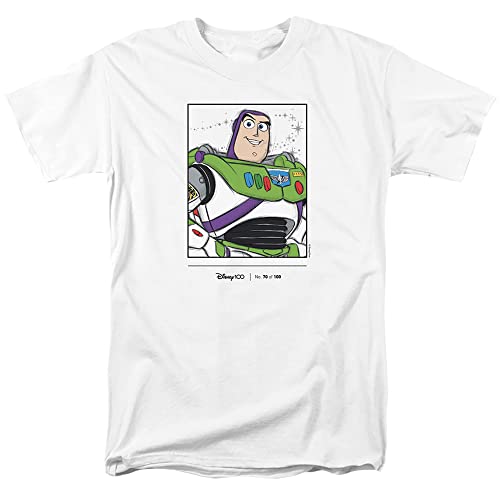 Cotton Soul Disney 100 Toy Story Buzz Lightyear Unisex-T-Shirt, Weiß, Größe L, weiß, L von Cotton Soul