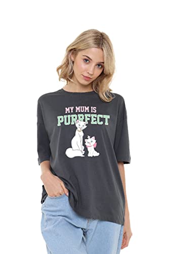 Cotton Soul Disney Aristocats Marie Perfect Mum Damen Oversize-T-Shirt, Dunkelanthrazit, Dunkles Charcoal, M von Cotton Soul