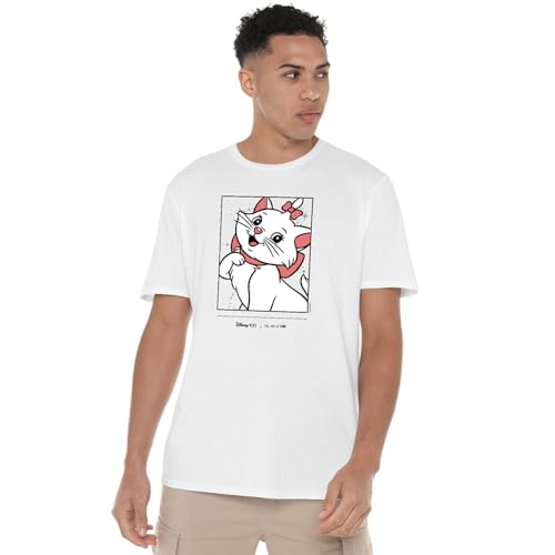 Cotton Soul Disney 100 Aristocats Marie Herren-T-Shirt, Weiß, weiß, XL von Cotton Soul