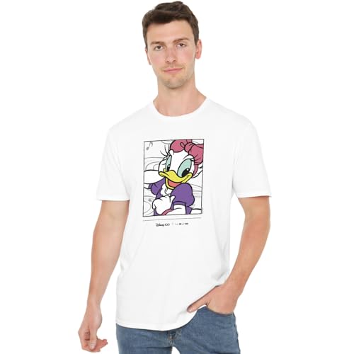 Cotton Soul Disney D100 Daisy Duck Herren-T-Shirt, Weiß, weiß, XXL von Cotton Soul