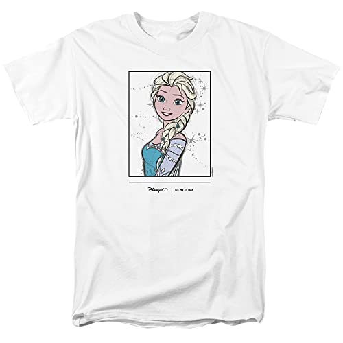 Cotton Soul Disney D100 Frozen Elsa Herren-T-Shirt, Weiß, weiß, XL von Cotton Soul