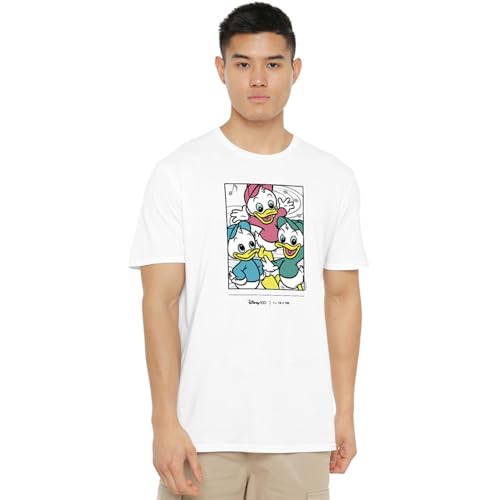 Cotton Soul Disney D100 Huey Dewey & Louie Herren-T-Shirt, Weiß, weiß, M von Cotton Soul