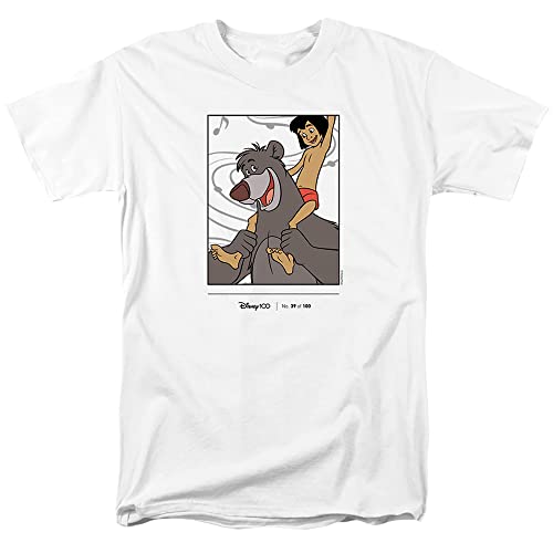 Cotton Soul Disney D100 Jungle Book Baloo & Mowgli Herren-T-Shirt, Weiß, weiß, L von Cotton Soul