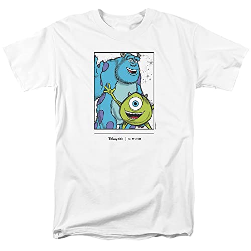 Cotton Soul Disney D100 Monsters Inc Mike & Sully Herren-T-Shirt, Weiß, weiß, L von Cotton Soul