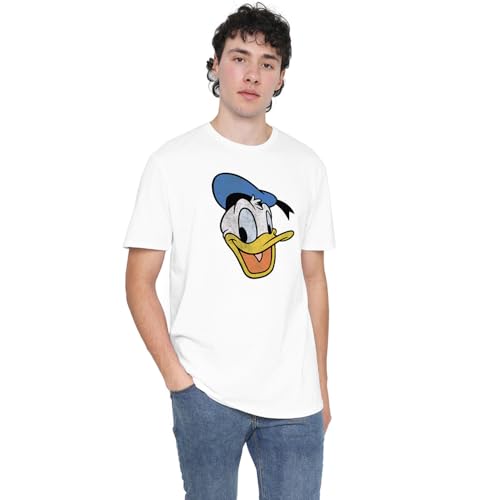 Cotton Soul Disney Donald Duck Face Unisex Vintage T-Shirt Weiß, weiß, L von Cotton Soul