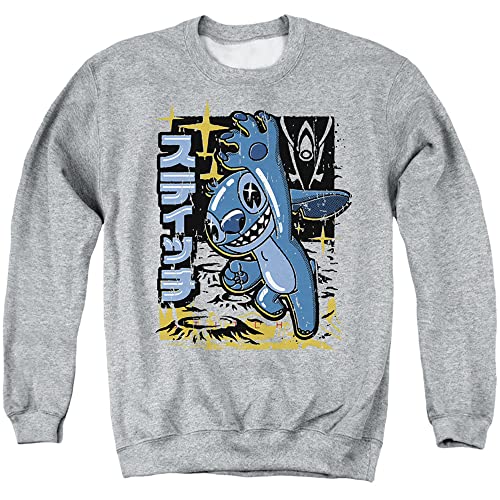 Cotton Soul Disney Lilo And Stitch Space Anime Crew Sweatshirt, Grau meliert, grey heather, M von Cotton Soul