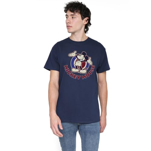 Cotton Soul Disney Mickey Mouse Americana T-Shirt, Marineblau, Navy, L von Cotton Soul