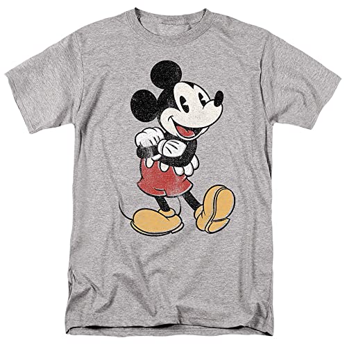 Cotton Soul Disney Mickey Mouse Classic Pose Unisex-T-Shirt, Grau meliert, grey heather, XL von Cotton Soul