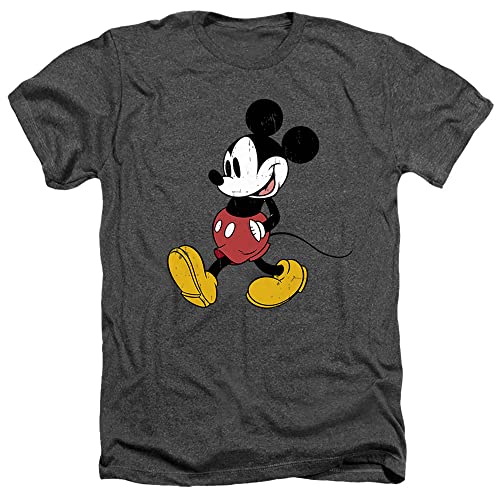 Cotton Soul Disney Mickey Mouse Classic Walk Unisex T-Shirt, Charcoal Heather, Charcoal Heather, S von Cotton Soul