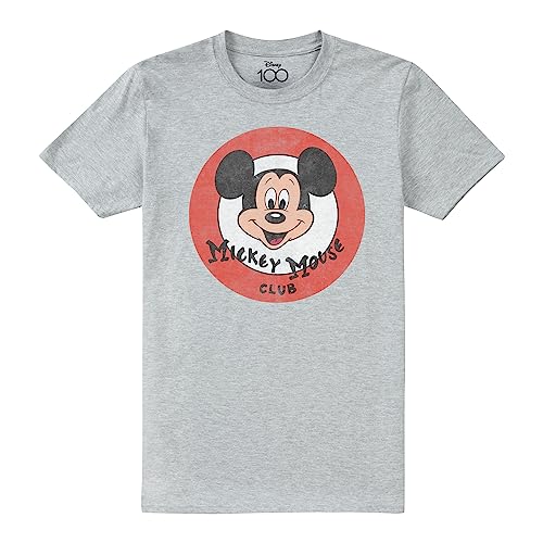 Cotton Soul Disney Mickey Mouse Club Emblem Herren T-Shirt, Heather Grau, SML von Cotton Soul