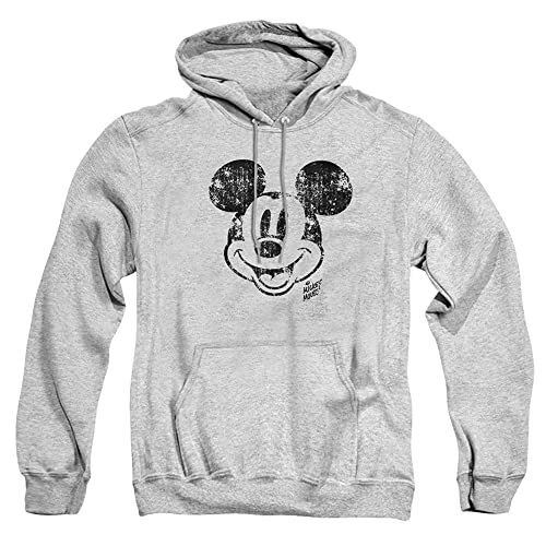 Cotton Soul Pop Culture Herren Hoodies, Grey Heather - Disney Mickey Mouse Face Distress, L von Cotton Soul