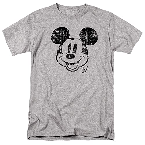 Cotton Soul Disney Mickey Mouse Face Distress T-Shirt, Grau meliert, grey heather, M von Cotton Soul