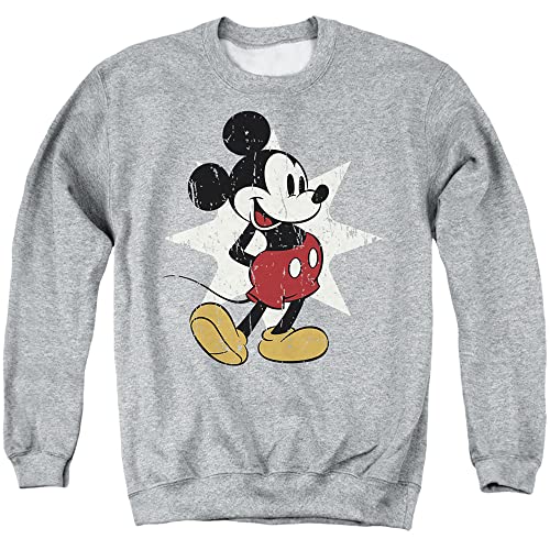 Cotton Soul Disney Mickey Mouse Retro Star Crew Sweatshirt Grey Heather, grey heather, XXL von Cotton Soul