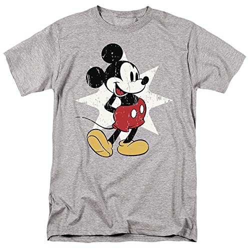 Cotton Soul Disney Mickey Mouse Retro Star T-Shirt, Grau meliert, grey heather, S von Cotton Soul