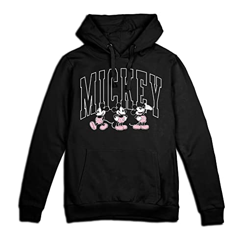 Cotton Soul Disney Mickey Mouse Run Damen Kapuzenpullover, Schwarz, Black, 42 von Cotton Soul