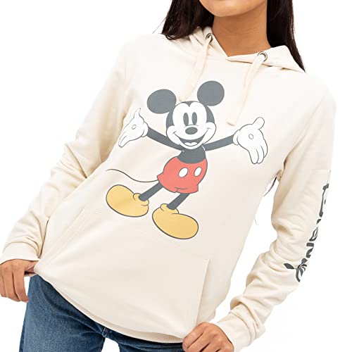 Cotton Soul Disney Mickey Open Arms Damen Kapuzenpullover, stone, 46 von Cotton Soul