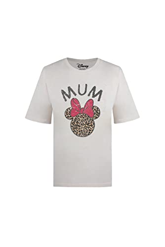 Cotton Soul Disney Minnie Mouse Leopardenmuster Damen T-Shirt, Vintage Weiß, vintage white, Large von Cotton Soul