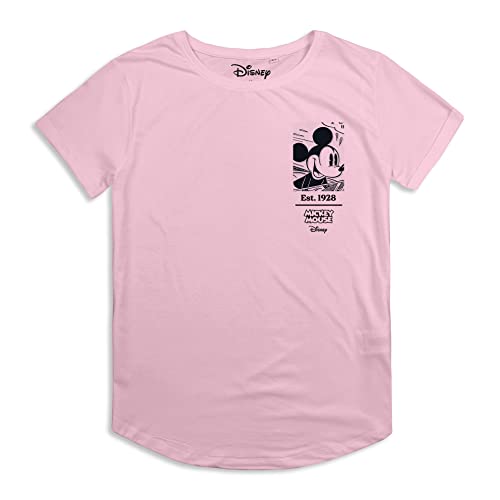Cotton Soul Disney Retro Comic Book Mickey Mouse Damen-T-Shirt, Hellrosa, Light Pink, M von Cotton Soul