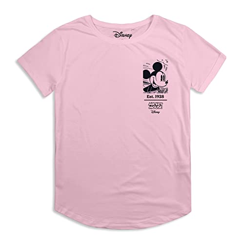 Cotton Soul Disney Retro Comic Book Mickey Mouse Damen-T-Shirt, Hellrosa, Light Pink, X-Large von Cotton Soul