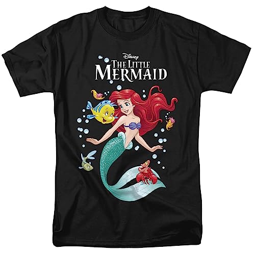 Cotton Soul Disney The Little Mermaid Bubbles Damen T-Shirt, Schwarz, SML von Cotton Soul