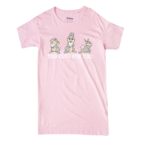 Cotton Soul Disney Thumper AOP Damen Schlaf-T-Shirt, Hellrosa, hellrosa, M von Cotton Soul