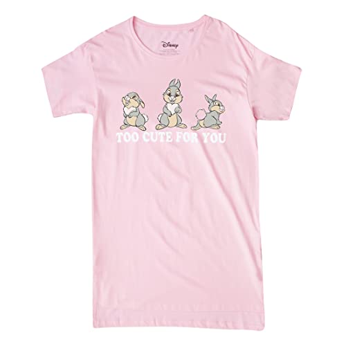 Cotton Soul Disney Thumper AOP Damen Schlaf-T-Shirt, Hellrosa, hellrosa, Small von Cotton Soul
