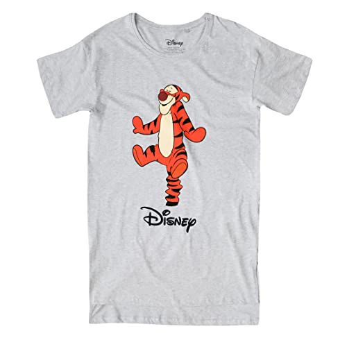 Cotton Soul Disney Tigger Jumping Retro Style Damen Schlaf-T-Shirt, Grau meliert, grey heather, M von Cotton Soul