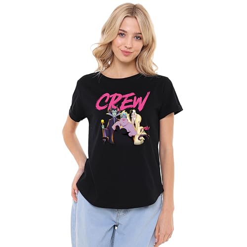 Cotton Soul Disney Villain Crew Damen Boxy Crop Top T-Shirt, Schwarz, LRG von Cotton Soul