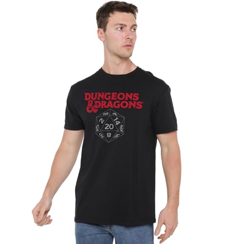 Cotton Soul Dungeons & Dragons D20 Herren-T-Shirt, Schwarz, Black, XL von Cotton Soul