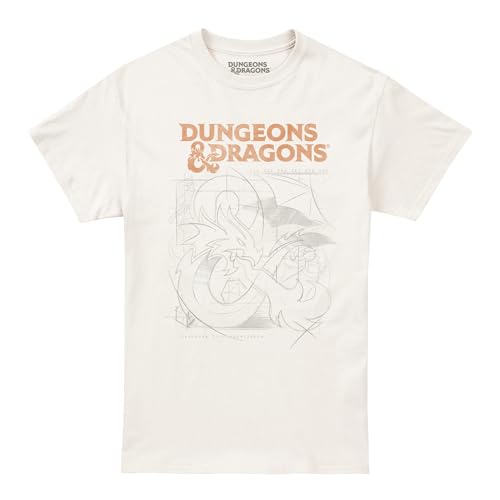 Cotton Soul Dungeons & Dragons Sketch Herren-T-Shirt, Natur, Natural, S von Cotton Soul