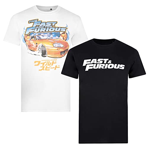 Cotton Soul Fast & Furious Herren-T-Shirt, 2er-Pack, mehrfarbig, Multicolor, L von Cotton Soul