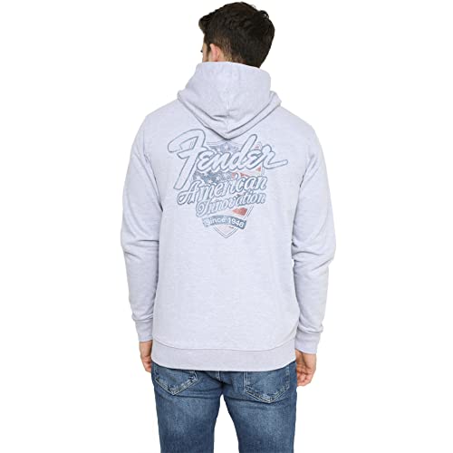 Cotton Soul Fender American Innovation Herren Kapuzenpullover mit Reißverschluss, Grau meliert, grey heather, M von Cotton Soul