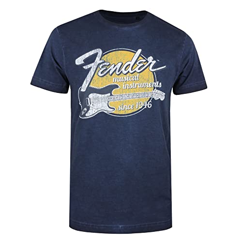 Cotton Soul Fender Since 46 Herren-T-Shirt, Vintage-Stil, Marineblau, Vintage Navy, S von Cotton Soul