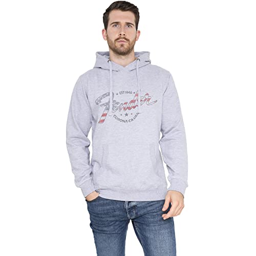 Cotton Soul Fender USA Herren-Kapuzenpullover, Grau meliert, grey heather, XL von Cotton Soul