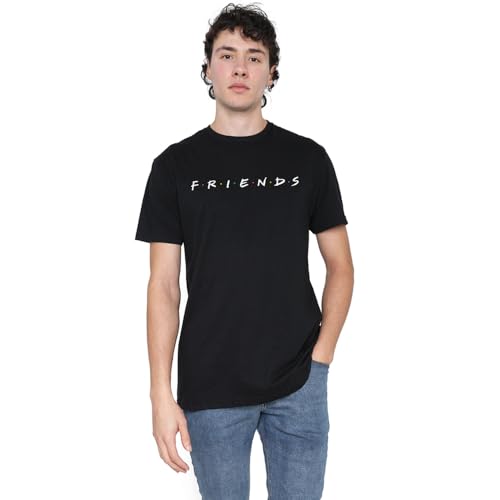 Cotton Soul Friends Titles Herren-T-Shirt, Schwarz, Black, L von Cotton Soul