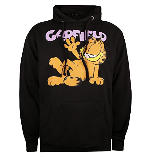 Cotton Soul Garfield Greeting Herren-Kapuzenpullover, Schwarz, Black, L von Cotton Soul