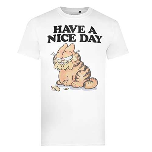 Cotton Soul Garfield Nice Day Herren T-Shirt, weiß, XL von Cotton Soul