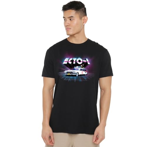 Cotton Soul Ghostbusters Ecto 1 Neon Herren T-Shirt, Schwarz, Black, L von Cotton Soul