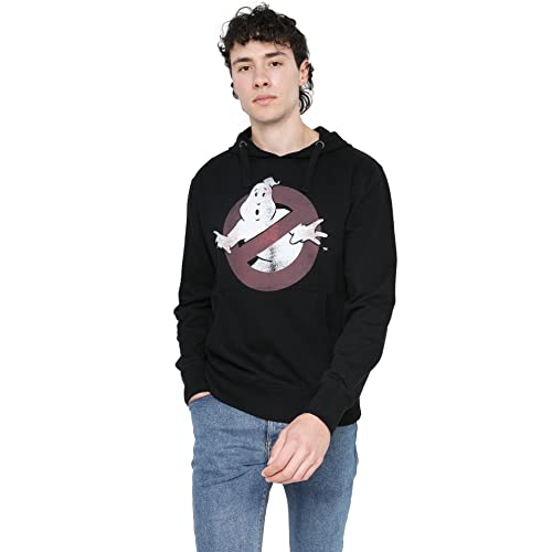 Cotton Soul Ghostbusters Logo Distress Herren Kapuzenpullover, Schwarz, Schwarz , M von Cotton Soul