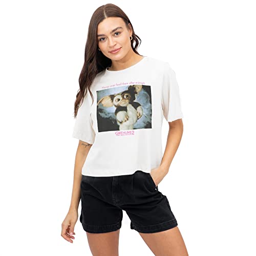 Cotton Soul Gremlins Gizmo Damen Boxy-T-Shirt, Weiß, White, X-Large von Cotton Soul