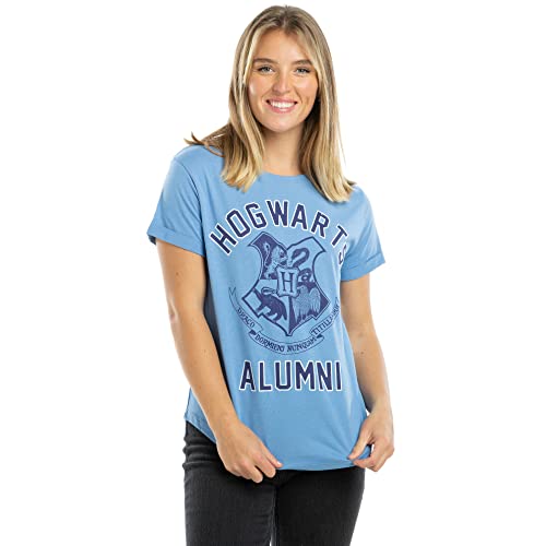 Cotton Soul Harry Potter Hogwarts Alumni Damen-T-Shirt, Indigo, M von Cotton Soul