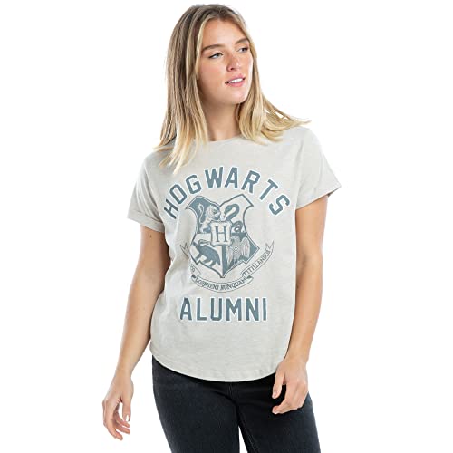 Cotton Soul Harry Potter Hogwarts Alumni Damen-T-Shirt, Oatmeal Heather, Haferflocken Heather, Large von Cotton Soul