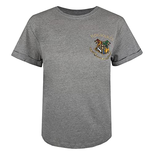 Cotton Soul Harry Potter Hogwarts Rückendruck Damen Mode T Shirt Graphit Heather, Graphit Heather, M von Cotton Soul